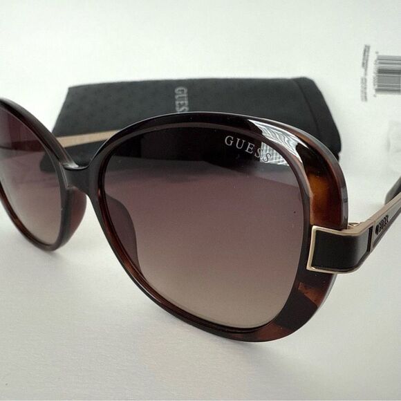 NEW GUESS GF6162 55 mm Dark Havana/Gradient Brown Oval Sunglasses main image 6